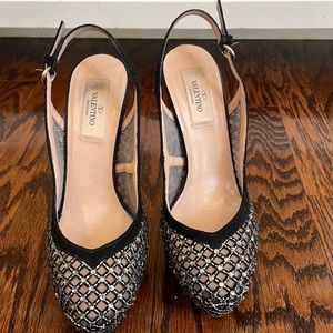 Valentino mesh and crystal